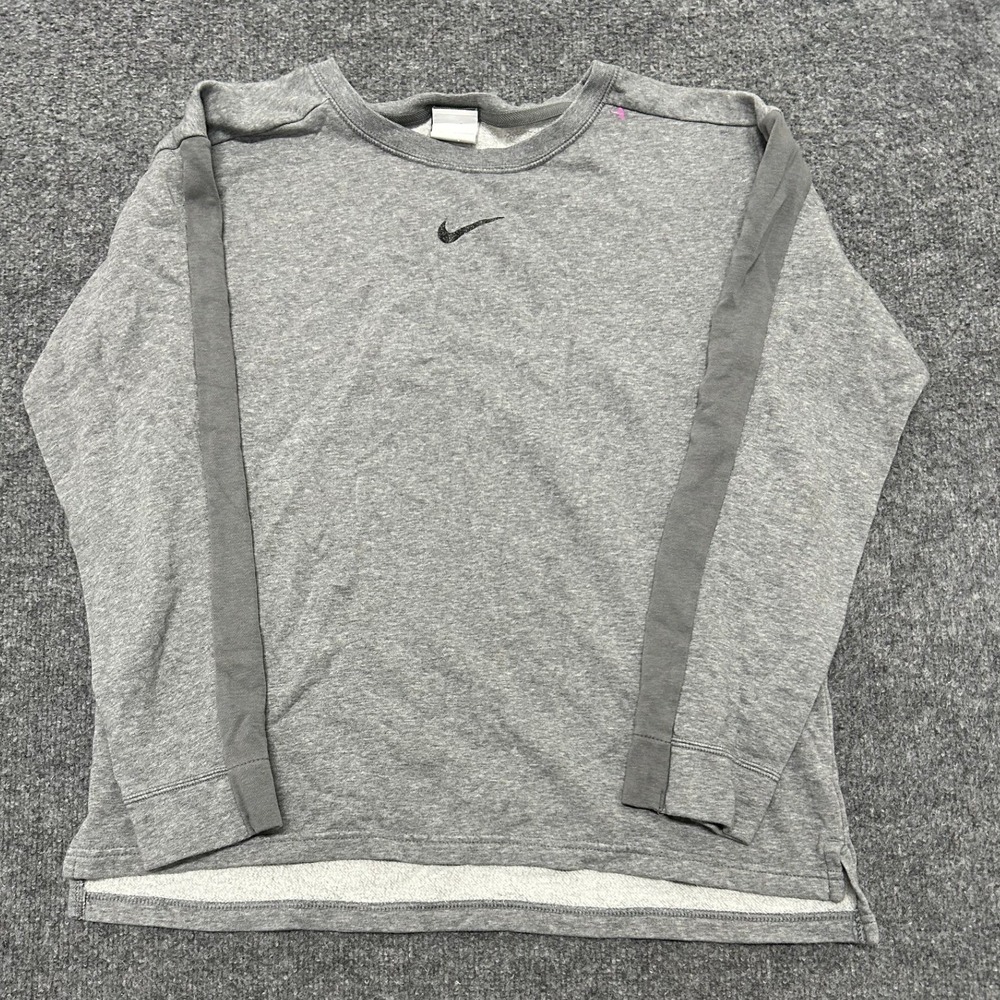 Nike Sweatshirt Womens Size L Gray Yoga Therma-FIT Long Sleeve Athletic Pullover